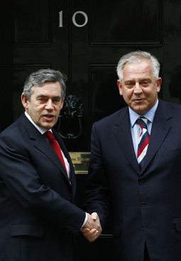 Britanski ministars Gordon Brown i hrvatski kolega Ivo Sanader